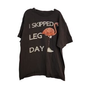 Flamingo I Skipped Leg Day Graphic Tee, XL